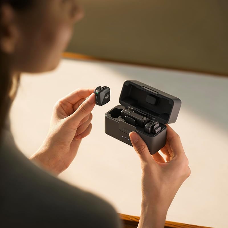 Mic Mini (2 TX + 1 RX + Boîtier de recharge), ultra-léger, audio de HQ