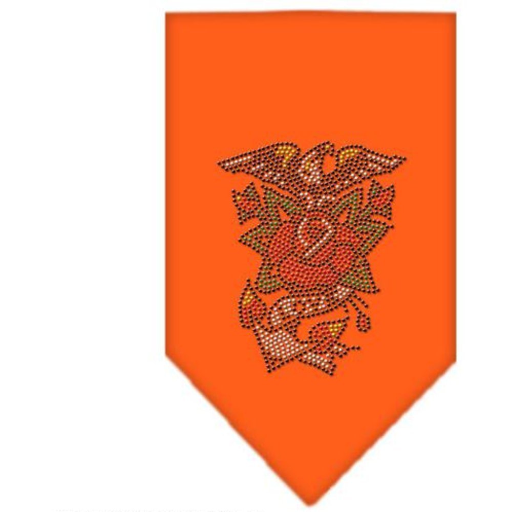 Mirage Eagle Rose Rhinestone Bandana, Large, Orange