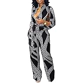 Xinlees Women Elegant Jumpsuits Casual V-neck Long Sleeve Stretchable Long Pants Rompers Button Pocketed Party Club