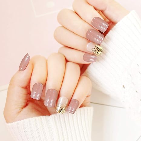 Amazon ネイルチップ 12サイズ 夏の 優雅 ピンク 無地 結婚式