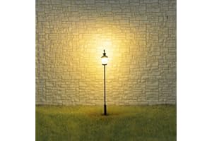 8 HO Scale LED Antique Street Light Lamp Posts for Model Railroads, Works with OO Scale, 3V DC Operation, 20mA Current, Comes
