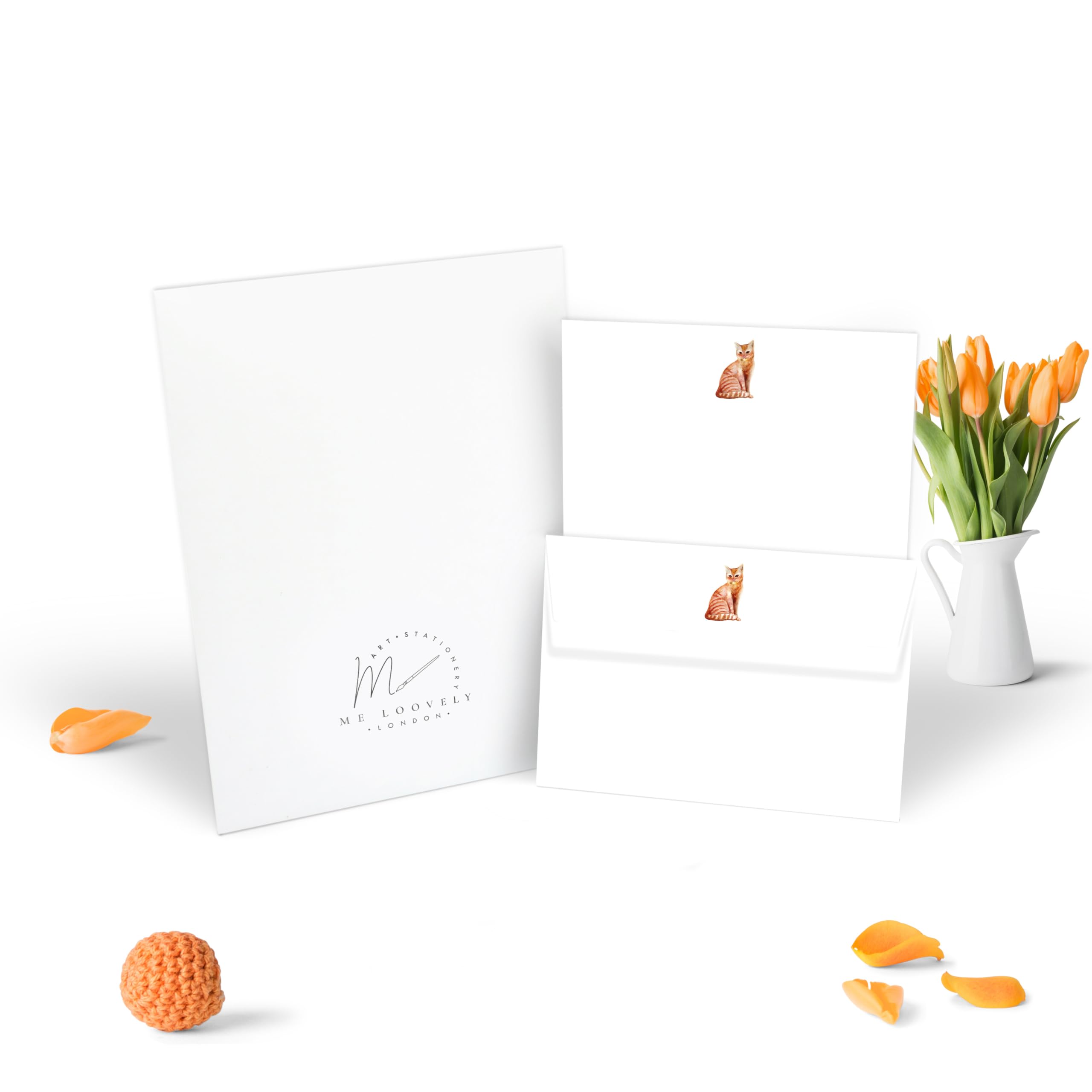 Me Loovely Ginger Cat Letter Writing Paper and Envelopes Set A5 Size Papers Stationery Supplies for Writing Letter | Christmas Gifts (10 Letters and 10 Envelopes with Gift Envelope)