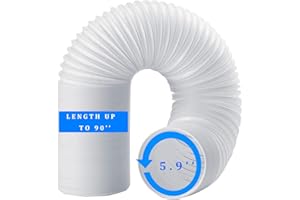 NWESTUN Portable Air Conditioner Hose, Length up to 90", Anti-Clockwise Thread, AC Hose with 5.9" Diameter, Exhaust Hose for Portable Air Conditioner