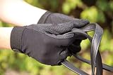 Rhinegold Cotton Pimple Grip Gloves Black Large Non-Slip Equestrian view 1