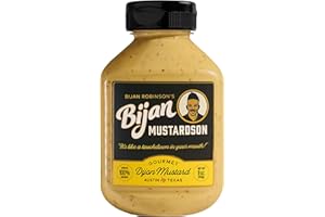 Bijan Mustardson Gourmet Dijon Mustard, Bold & Smooth 9 oz – Premium Spicy Condiment for Sandwiches, Pretzels, Burgers