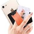 Sinjimoru Phone Grip Card Holder with Phone Stand, Secure Stick on Wallet for iPhone with Kickstand for Table. Sinji Pouch B-Grip Silicone Clementine