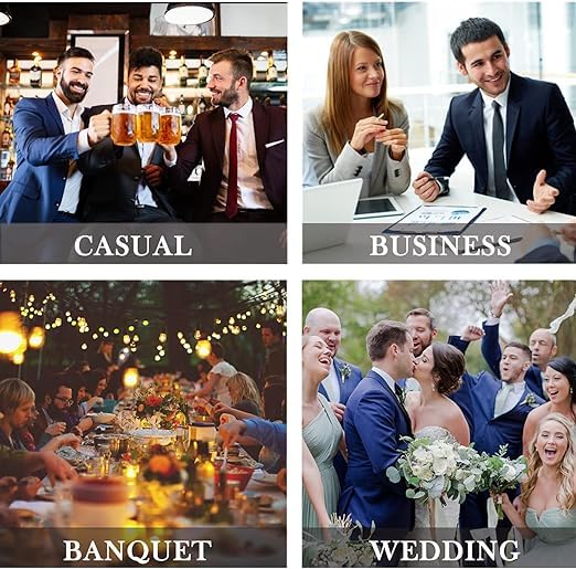 HISDERN Mens Ties Blue Ties for Men Formal Baby