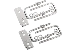 Aopin Square U-Bolts 1.18inch 30mm Inner Width 304 Stainless Steel Silver M6 with Plates Nuts for Car/Motorhome/Sailing Trailer Replacement Part and Accessorie 4Pcs