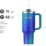 Stanley Quencher H2.0 Flowstate Tumbler 1.2L Sea Glass Aura view 2