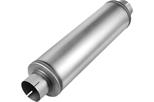 VEVOR Exhaust Muffler, 4 Inch Inlet & Outlet, 30 Inch Overall Length Stainless Steel Exhaust Tip, Universal Resonator Round B