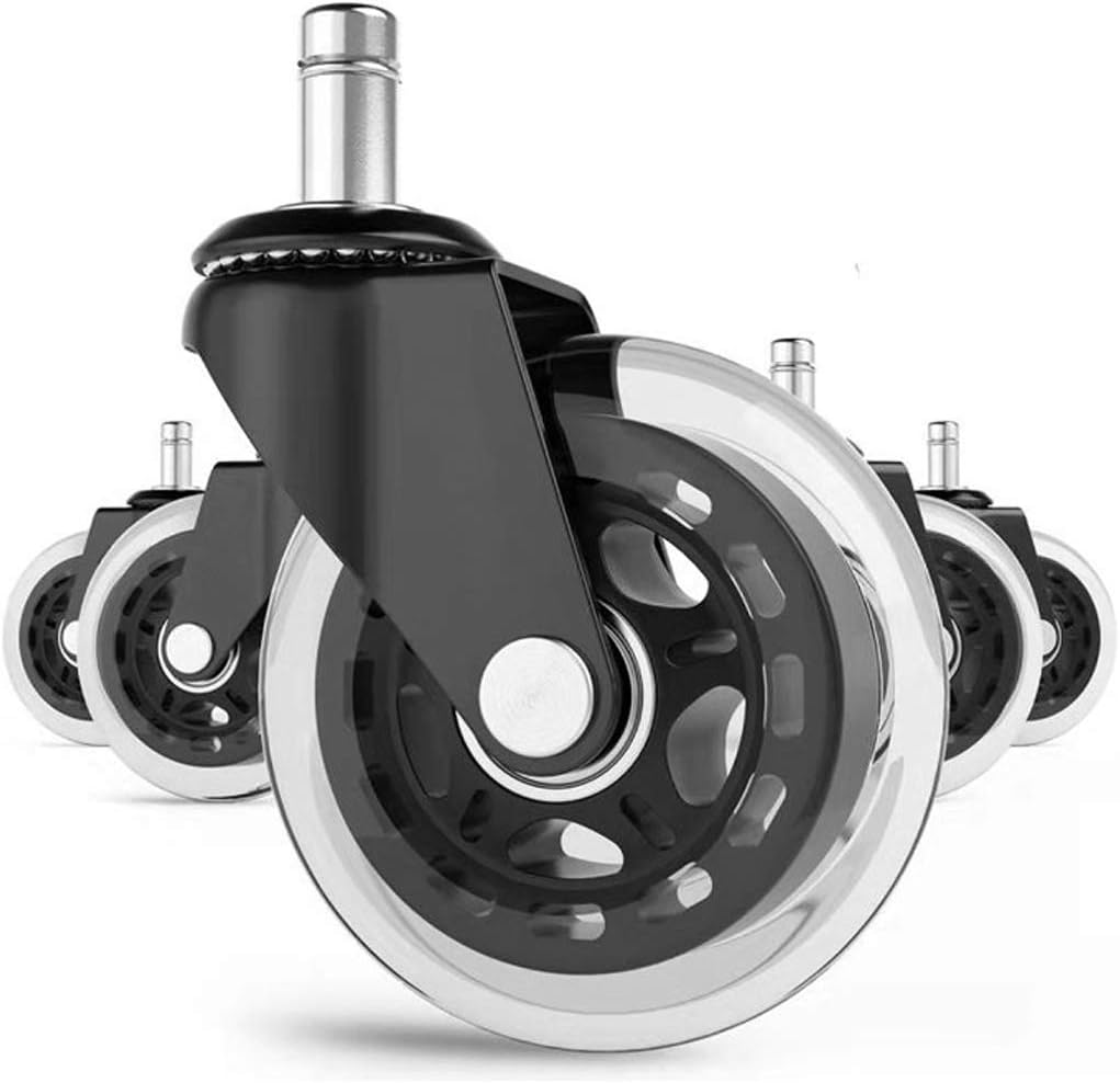 Office Chair Casters Wheels, Set of 5 Heavy Duty Furniture Caster Wheels, Office Chair Wheels Replacement Safe for Hardwood Floors and Carpet, Universal Fit Rubber Chair Casters : Office Products
