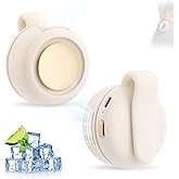 Small Clip Fan, Personal Waist Fans,Portable Silent Mini Bladeless Fan Clip On for Shirt ,Hands-Free Personal Clip Fans 3 Speeds,Clips on Waist Neck Fanes for Outdoor,Camping,Travel,Office (White)