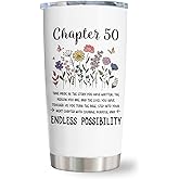 Nffuitt 50th Birthday Gifts for Her Tumbler 20 Oz, 50th Birthday Gifts for Women, 50 Year Old Gifts for Women, Happy 50 Birthday Decorations Cup Mug Gifts for Woman Mom Grandma Wife Sister Friend