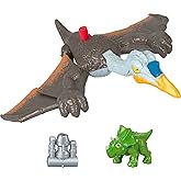 Fisher-Price Imaginext Jurassic World Dinosaur Toy Soaring Quetzal Figure Set for Pretend Play Preschool Kids Ages 3+ Years