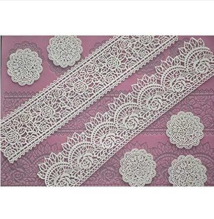 Silikon-Form mit Rosen-Blumen-Prägung, für Kuchen, Spitze, Kuchen, Fondant, Kuchendekoration, Backzubehör, Backform, Silikon,
