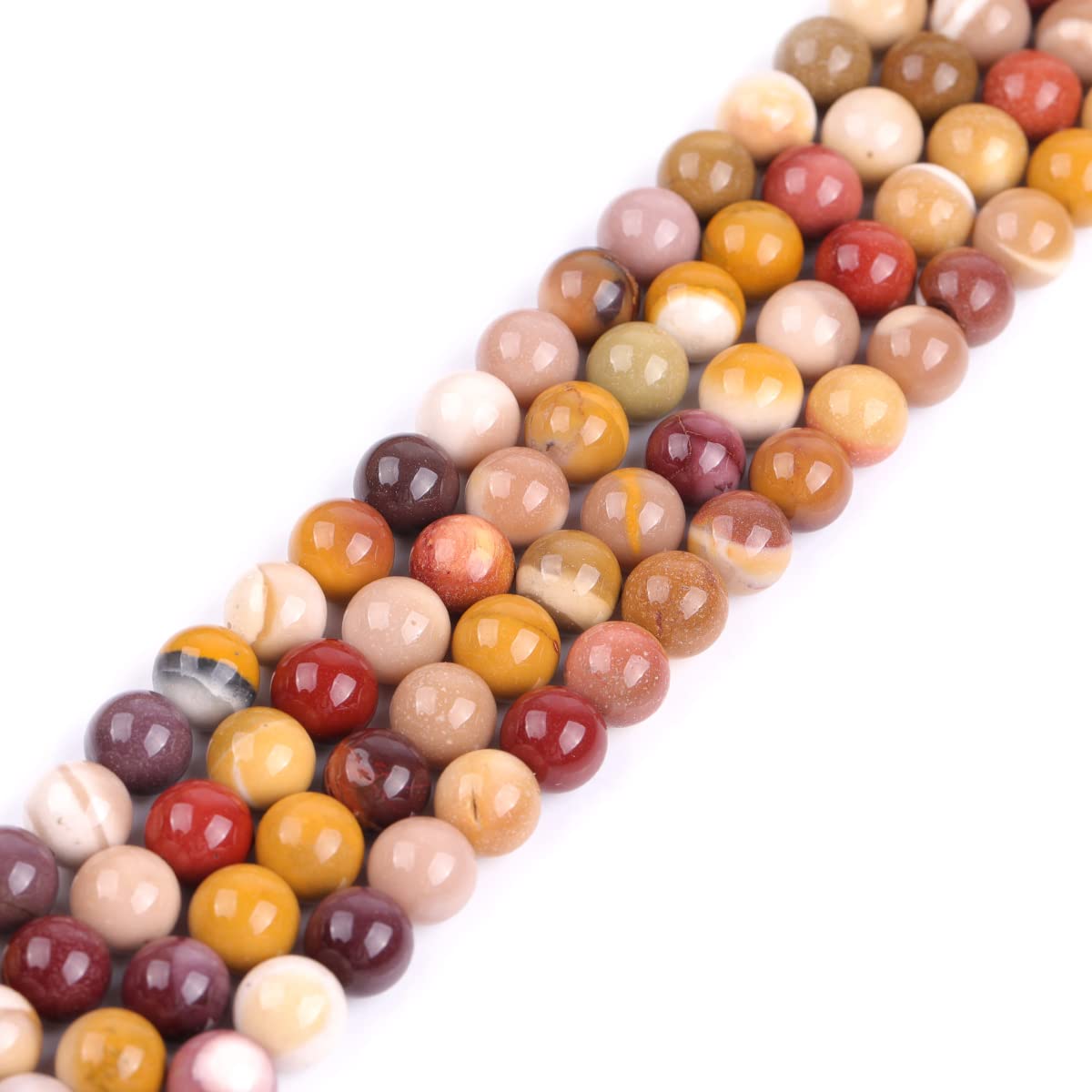 GEM-Inside Natural 8mm Mookaite Jasper Round Gemstone Semi Precious Loose Beads for Jewellery Making 15''