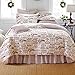 BrylaneHome Vintage Christmas 4 Piece Quilt Set - Full/Queen, Ivory Red