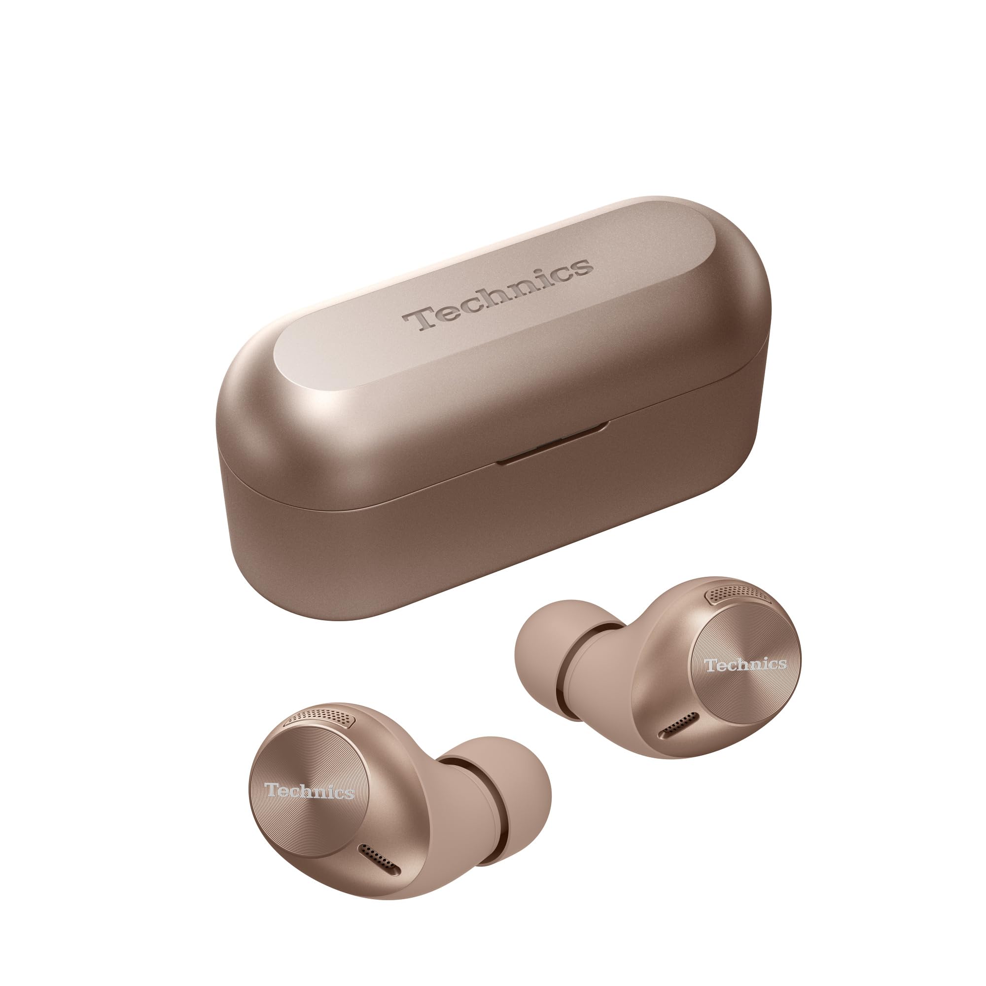 Technics EAH-AZ40M2 Wireless Earbuds with Noise Cancelling, 3 Device Multipoint Bluetooth, Comfortable In-Ear headset, headset with Built-in Microphone, Customisable Fit, Rose Gold
