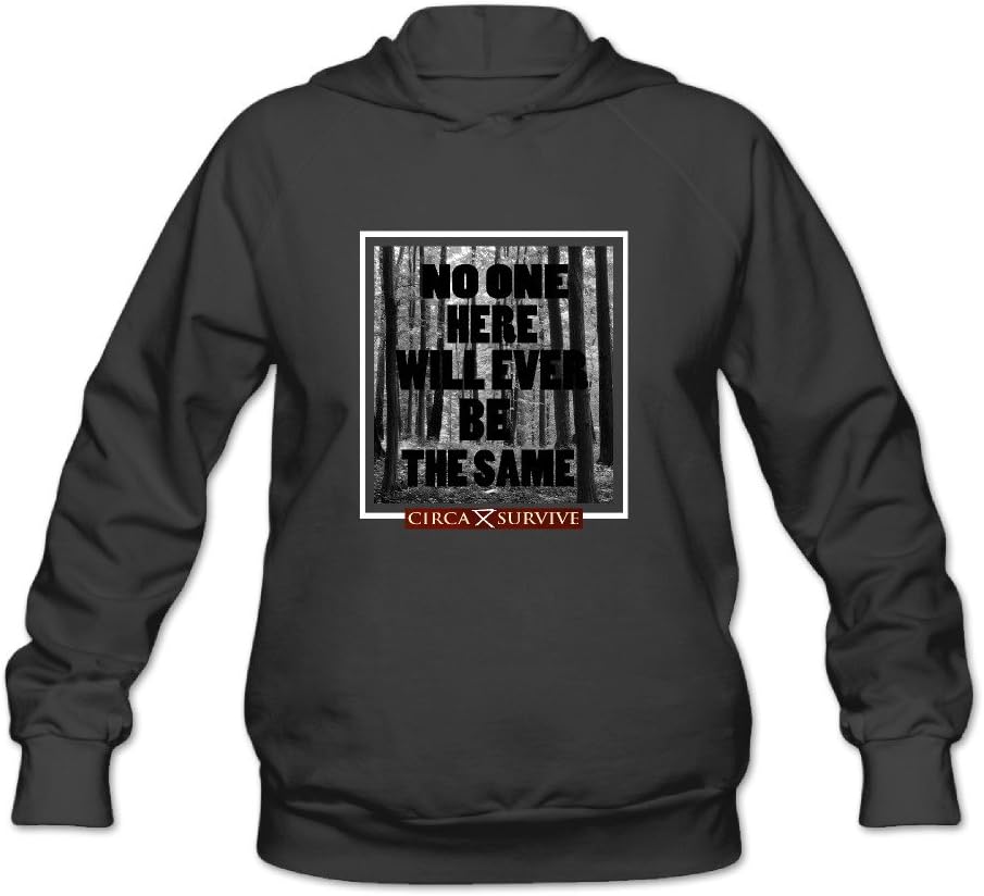 ZOENA Women's Unique Circa Survive Forest Pullover Hoodie Black