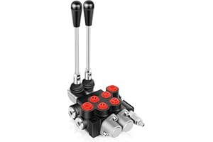 GYZJ Hydraulic Flow Control Valve 2 Spool 11 GPM G Ports Adjustable Relief Lever Handle Double Acting Parallel Center Tractor Loader W/Joystick Small Tractors/Tanks Loaders Log Splitters 3600 PSI