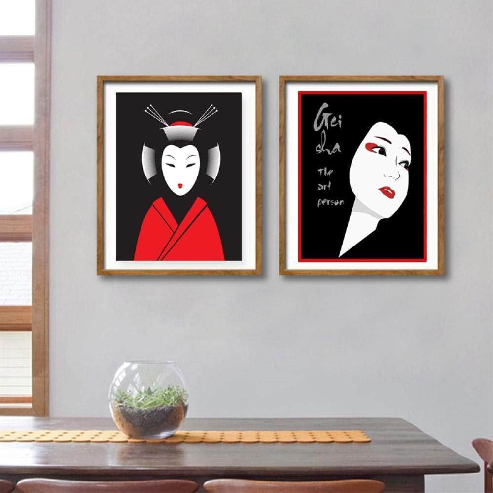 XRKITGD Japanese Geisha Canvas Poster Art Painting, Japanese Art Expert
