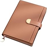 Lined Journal Notebook for Men Women,300 Numbered Pages Work Notebook with Buckle Closure,100GSM A5 Hardcover Journaling Notebook for Bible Study,Personal Diary,Note Taking,College Ruled,5.75" x 8.46" (Brown)
