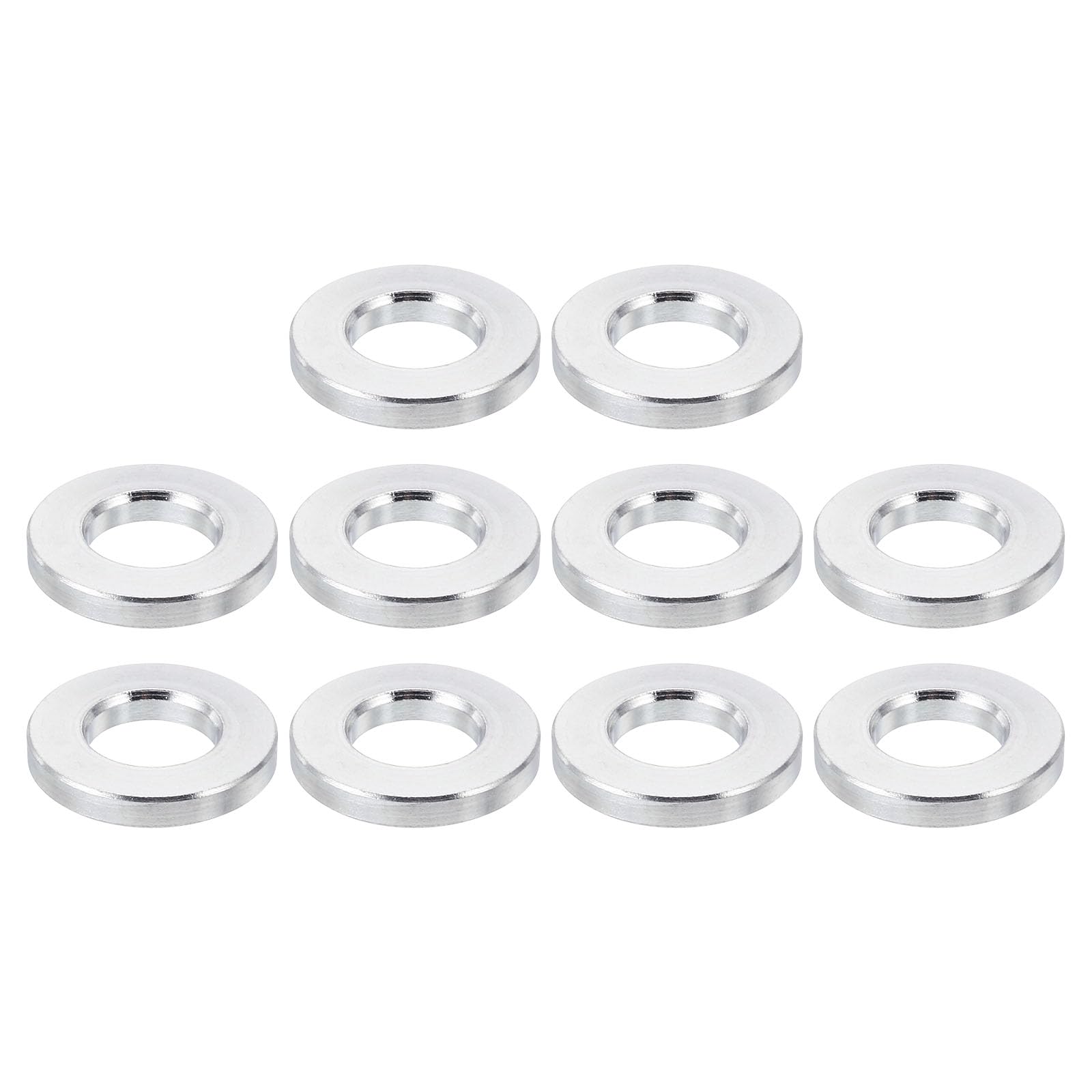 PATIKIL M8 Aluminum Spacers, 10 Pcs Metal Spacer Aluminum 8.2mm ID x 16mm OD x 2.5mm L Aluminum Spacer Screw Standoff Round for 5/16" or M8 Screw Bolts