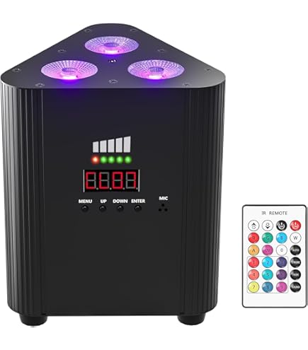 Amazon.com: Rechargeable RGBW 4 in 1 Stage Lights, 3X6W Battery
