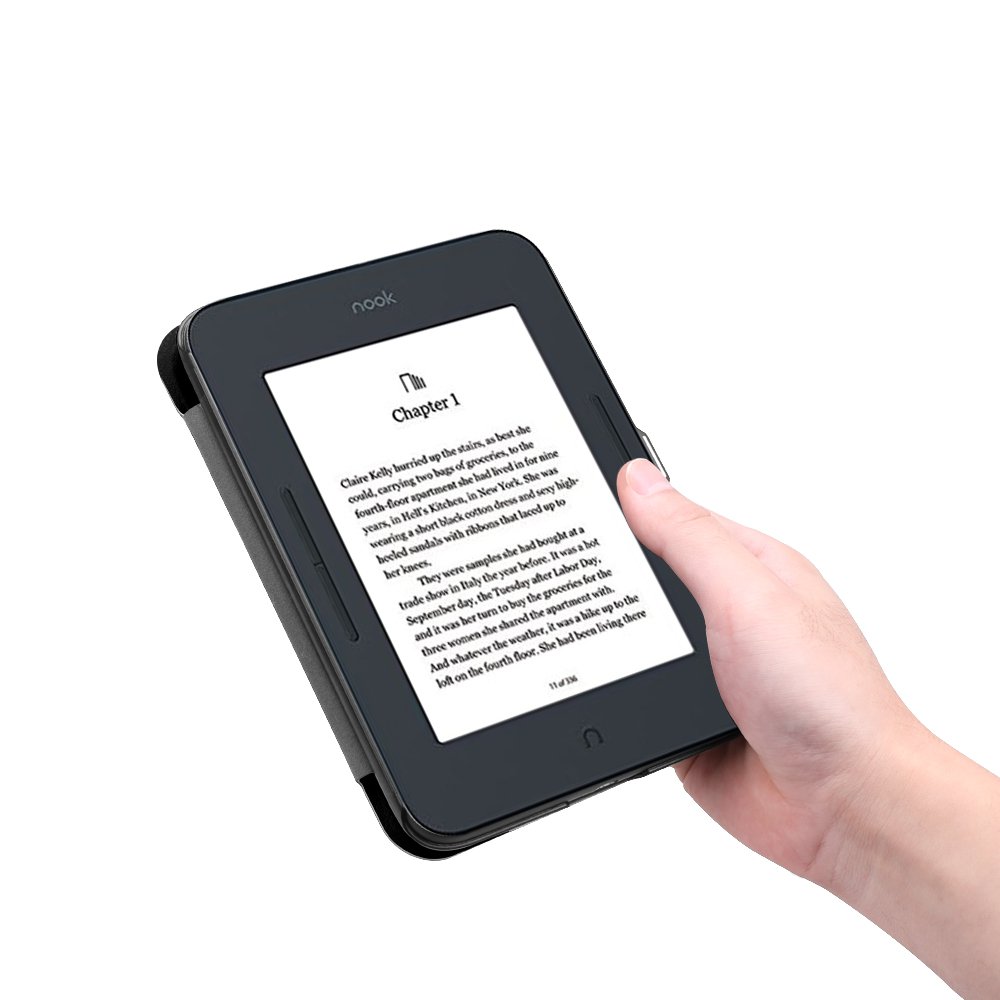 FINTIE SlimShell Case for Nook GlowLight 3, Ultra Thin and Lightweight PU Leather Protective Cover for Barnes and Noble Nook GlowLight 3 eReader 2017 Release Model BNRV520, Black