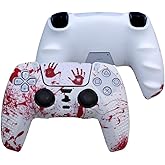 IVYUEEN Anti-Slip Printing Protective Skin for PlayStation 5 PS5 Controller Graffiti Blood Silicone Case for DualSense Wireless Controller with Touch Pad Sticker Accessories