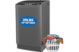 Nictemaw Portable Washing Machine, 20Lbs Capacity Portable Washer Machine, 2.8Cu.ft Washer and Dryer Combo with 10 Programs 8 Water Levels Compact Washing Machine for Apartment, Dorms, RV