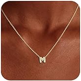 Hothrty Gold Bubble Initial Necklaces for Women Dainty Small Cubic Zirconia Letter Necklace Tiny Non Tarnish Initial Pendant Monogram Choker Name Necklace Personalized Gift Trendy Jewelry
