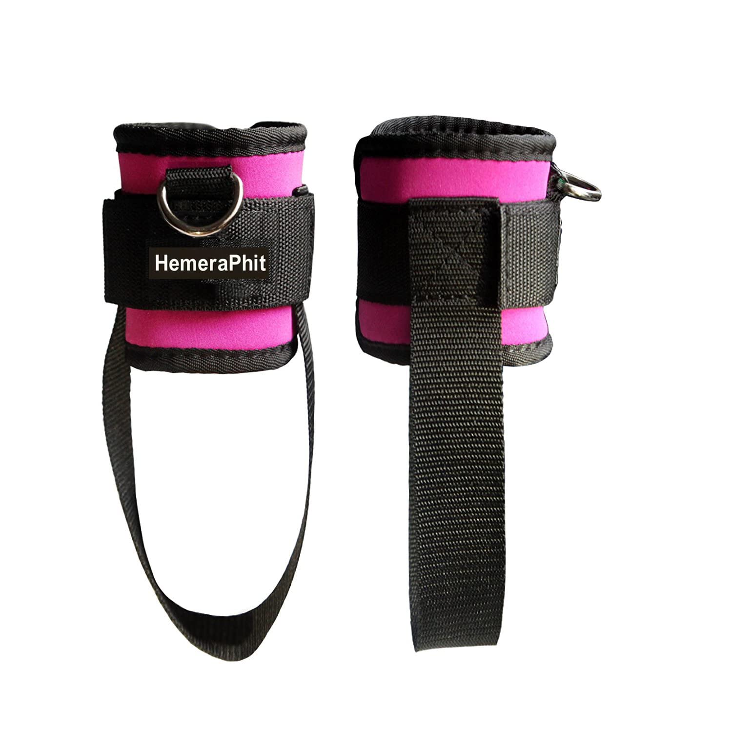 HemeraPhit Exercise Machine Attachment Ankle Cuff Adjustable Ankle Straps Workout Leg Training Bodybuilding Gym Equipment, 1Pair(Pink)