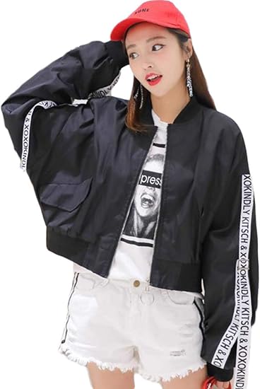 Amazon Zhongjue ジュージェン スタジャン レディース ゆったり アウター 韓国 ドルマンスリーブ 春 ジャケット ジップアップ ファッション トップス 薄手 ストリート系 コート ジャケット 通販