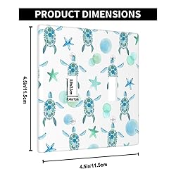 Pznen Blue Green Turtle Double Toggle Switch Covers