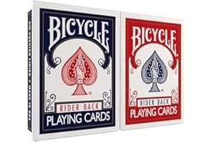 Bicycle Rider Back Playing Cards, Standard Poker Size Deck of Cards, Red & Blue (2 Pack), Classic Cards for Poker, Blackjack, Family Game Night & Card Games, Fun for All Ages