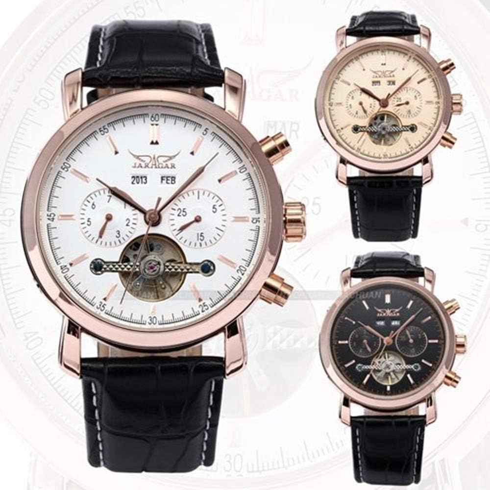 73114 JARAGAR HepXHeG Auto Mechanical Watch Men's sz4v5 Wristwatch with Leather Band / Date Week Displaying watch clock time wrist hand arm dkkqi bncmsdertu dker rths34 fr4 This product is men's Wrist Watch. Elegant design with precise automatic me