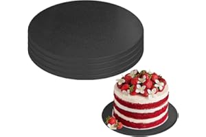 AUMODIZZY 4 PCS Cake Drums, 1/2 Inch Thick 12 Inch Round Boards, Black, Professional Quality Cardboards, Card Base, Cake Mat-Black