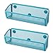 Chris.W 2Pack Small Mesh Magnet Storage Container Caddy Basket Holder for Whiteboard/Refrigerator/Microwave Oven Or Maganetic Surface(Blue)
