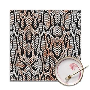 Manteles Individuales Cuadrados para Mesa, Coloridos, con Estampado de Serpiente, Resistentes al Calor, para Mesa de…