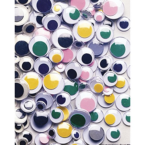 Creativity Street Peel and Stick Wiggle Eyes Assorted, 7mm to 15mm, 100-Pack