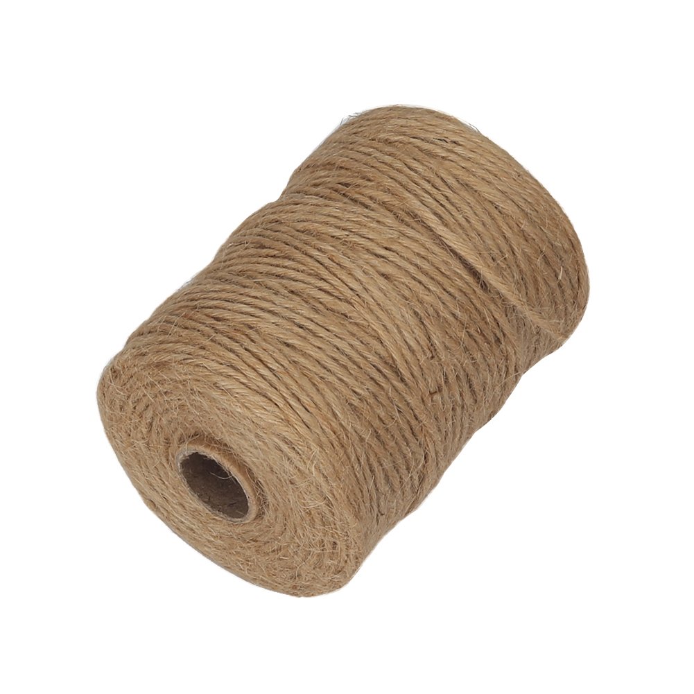 Vivifying 2.32mm 6Ply Jute Twine, 328 Feet Natural Thick Brown Twine for Garden, Gifts, Crafts