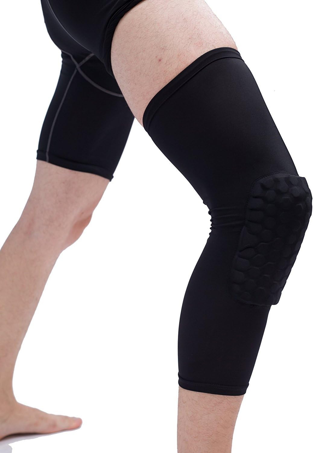Riaour Breathable Basketball Knee Pads, Anti-Slip Crash-Proof Honeycomb Knee Pads Professional Outdoor Sports Knee Pads