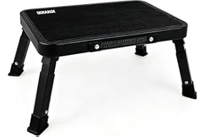 IKKAKOI Folding Step Stool, Height-Adjustable Step Stool with Non-Slip Platform, Step Ladder for Adults or Kids in Kitchen, H