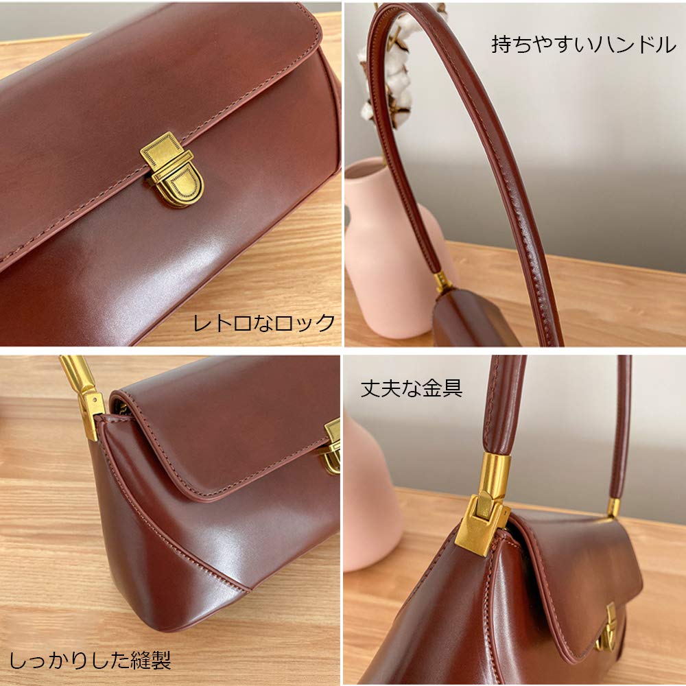 zhongningyifeng Women's Handbag, Small, Shoulder Bag, Leather, Water Repellent, Lightweight, Horizontal, Compact, Formal Bag