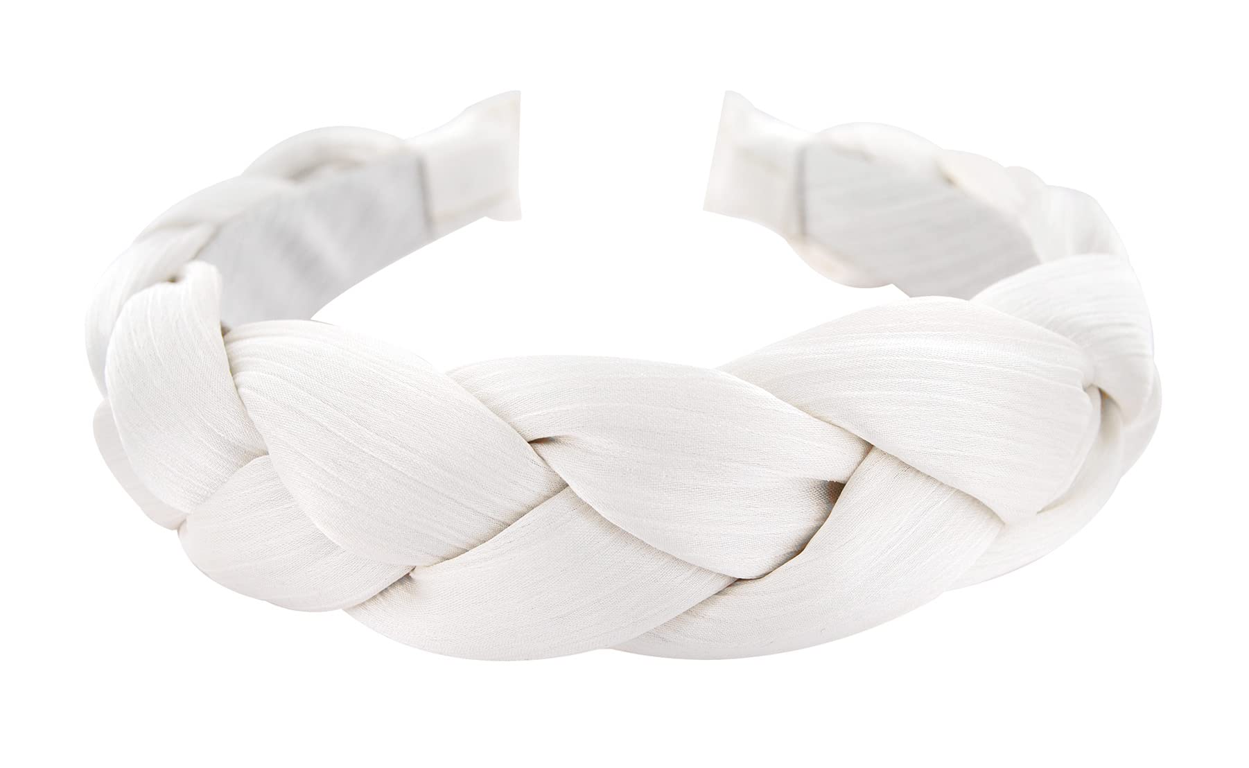 axy Headband with Braided Fabric in Candy Colours – Beautiful Women's Headband Hair Accessories Hair Band HRZ2 (White)