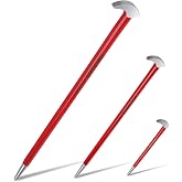 TOOLEAGUE 3Pcs Rolling Head Pry Bar Set,6",12",16" Heavy Duty Pry Bars | Hand Tool for Garages,Machinery Aligning &amp; Prying, Red