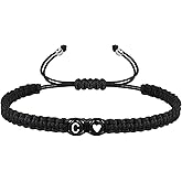 COLORFUL BLING Initial Bracelet for Women Gifts Handmade Rope Braided 26 Alphabet Letter Heart Sister Daughter Mom Mother's Day Friendship Wristband Jewelry