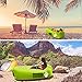 Legit Camping Inflatable Lounger with Carrying Bag & Pockets for Indoors/Outdoors – Blow up Couch & Inflatable Sofa with Headrest & Securing Stake- for Camping Beach or Pool (Lime Green)