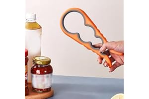 Anti-Skid Jar Opener - Rubber Can & Bottle Lid Remover for Stubborn Lids, Kitchen Gadget for Seniors & Small Hands Orange